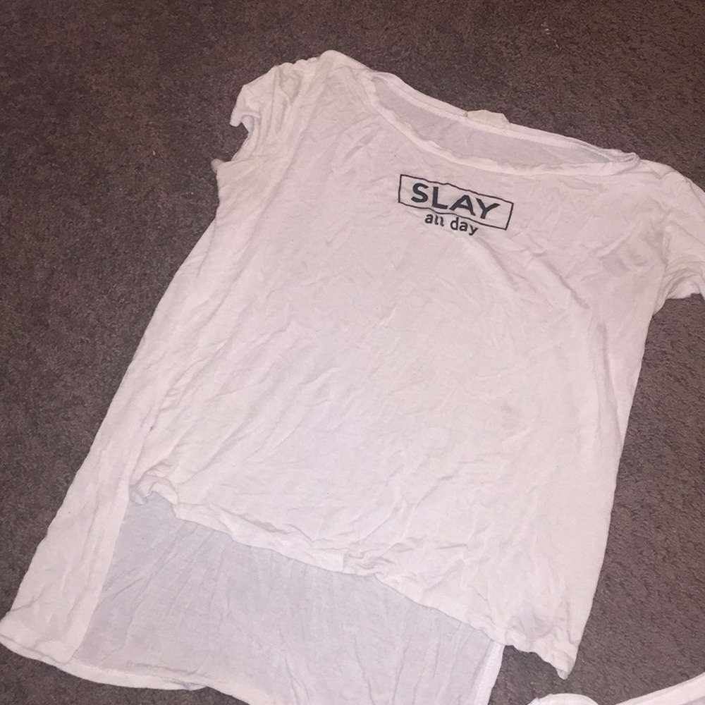 “Slay all day” white shirt